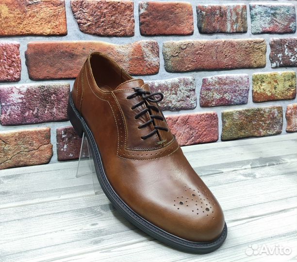 Мужские летние туфли стиль броги