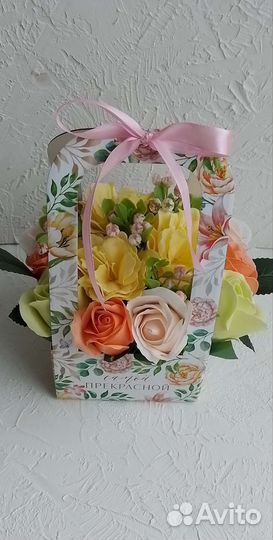 Букет из мыльных цветов (роза, камелия)