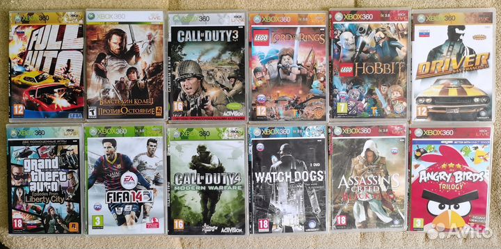 Xbox 360 + геймпад + 12 игр