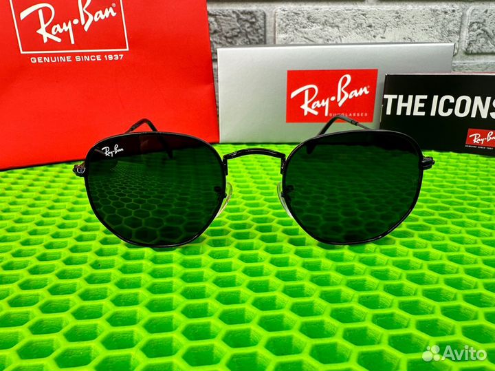 Очки ray ban hexagonal 3548 черные