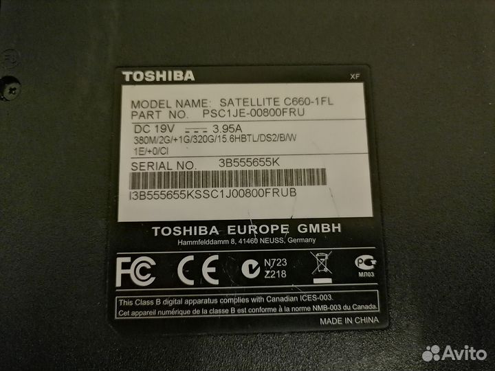 Toshiba satellite C660-1FL