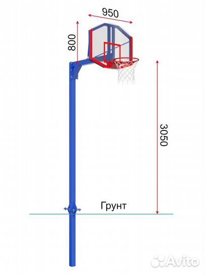 Баскетбольная стойка Pio 981229