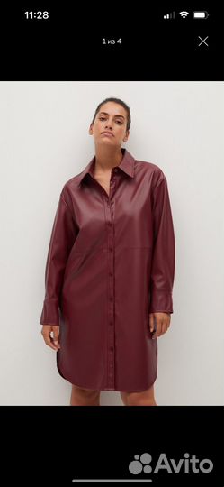 Платье кожаное Mango 54