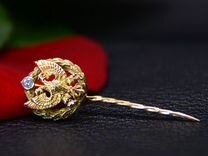 Золотая булавка СССР с бриллиантом 2,85гр