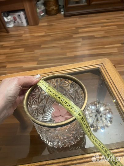 Хрусталь ваза конфетница мельхиор