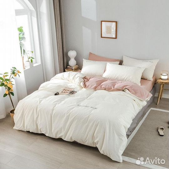 Постельное белье евро однотонное