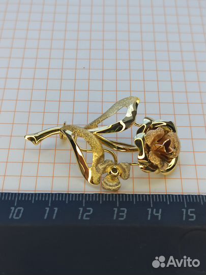 Брошь золотая, 585 проба