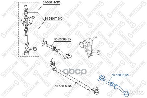 55-53007-SX тяга рулевая с наконечником левая
