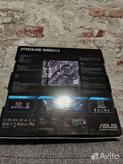Новая Материнская плата asus prime B450M-K II