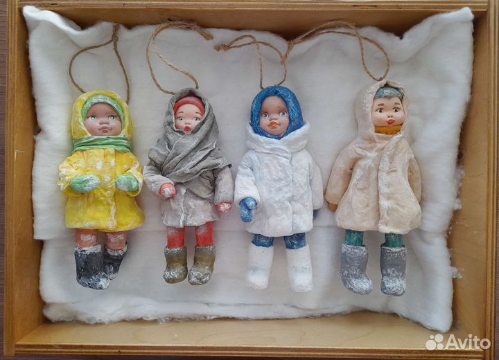 Ватные елочные игрушки