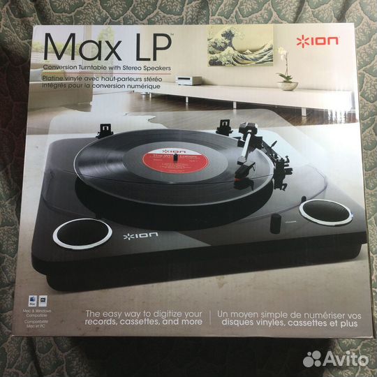 Виниловый проигрыватель Ion max lp новый