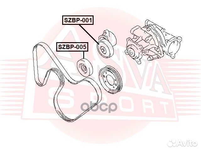 Szbp-001 asva ролик натяжной ремня кондиционера