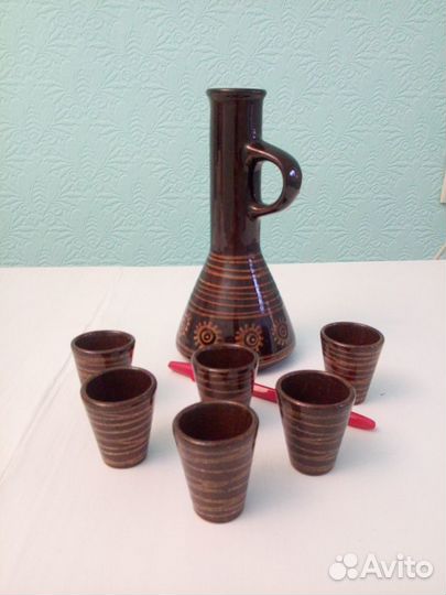 Набор штоф и рюмки керамика