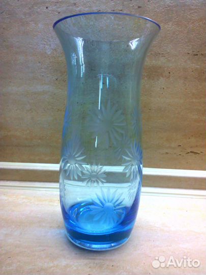 Ваза для цветов СССР цветное стекло