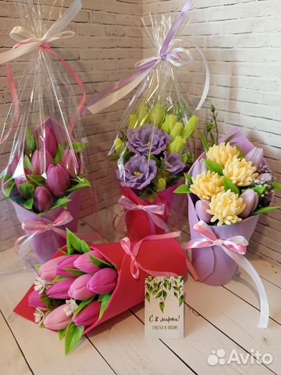 Букет из мыла тюльпаны