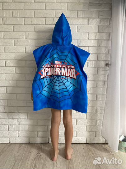 Детское пляжное махровое полотенце (пончо)