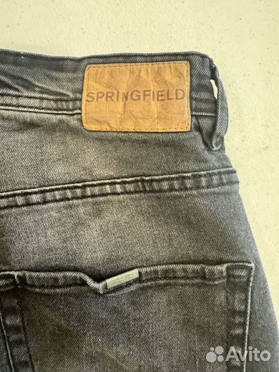 Новые шорты springfield w28 черные джинсовые