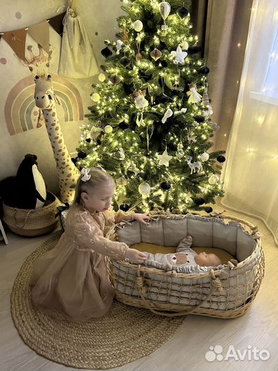 Плетеная люлька кроватка для новорожденного