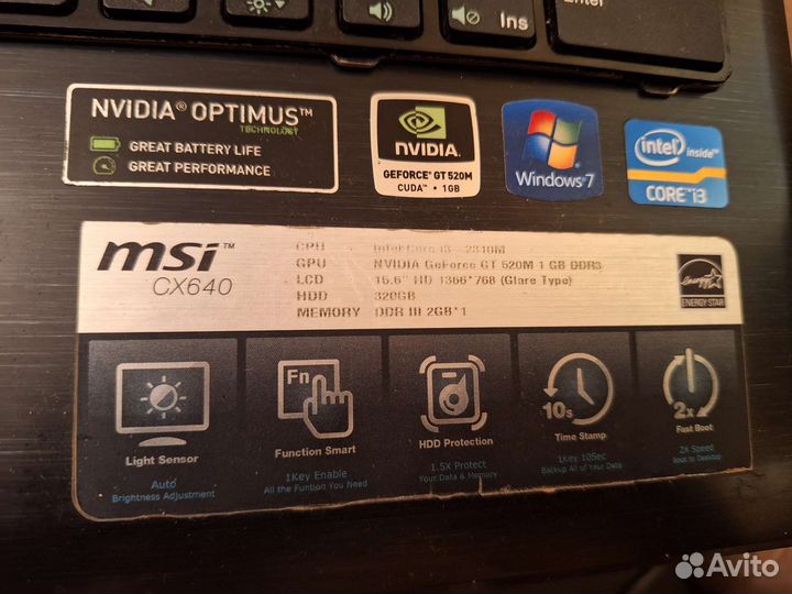 Ноутбук msi cx640