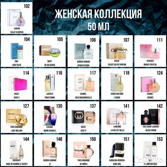 Духи от Essens женские и мужские 50 мл оригинал