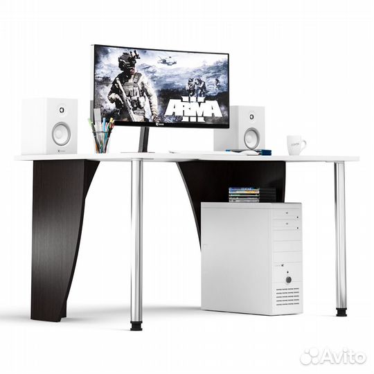 Игровой компьютерный стол Мебельный Двор ск2-1360-900 венге/кромка белая, 136х90х75 см