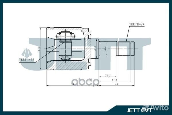 ШРУС внутренний jett V40-4028 V40-4028 jett