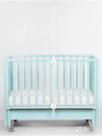 Балдахин и держатель в детскую кроватку пудровый