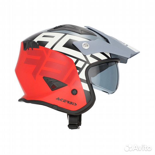 Acerbis Jet Aria 2206 Graphic Мотошлем Grey Red Красный