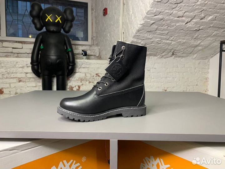 Ботинки Timberland Teddy черные зимние с мехом