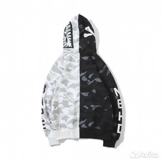 Худи Bape Черное белое