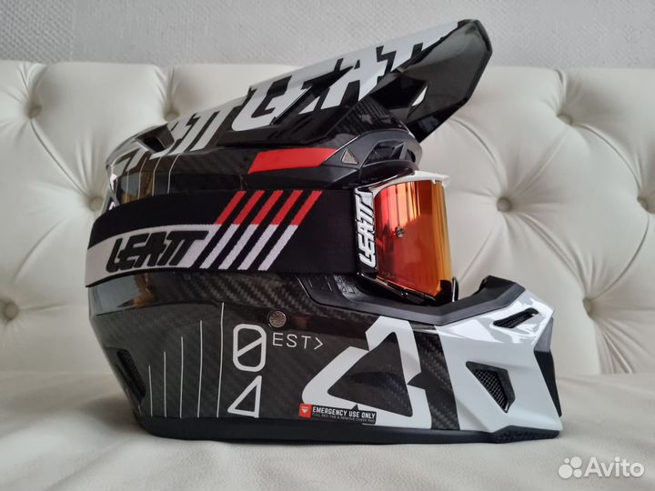 Kpoccoвый шлем Leatt 9.5 V23 + oчкu Velocity 6.5