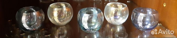 Бокалы круглые, цветное стекло, ЧССР, Bohemia