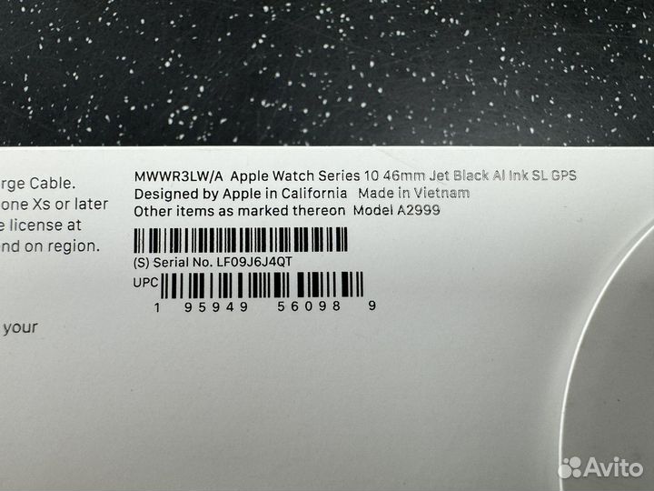 Apple Watch S10 46mm Jet Black Ink Sport Loop