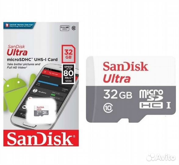Карта памяти MicroSD SanDisk 32 GB 10 Class