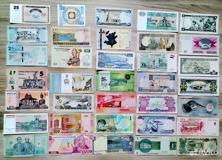100 стран набор банкнот UNC 100 штук+5