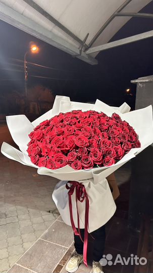 Цветы букеты 101 роза