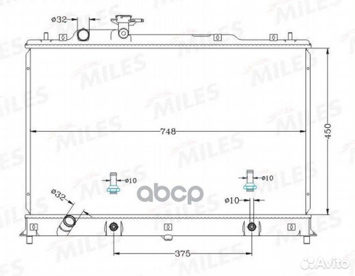 Радиатор mazda сх-7 (07- ) 2.3 AT паяный acrb38