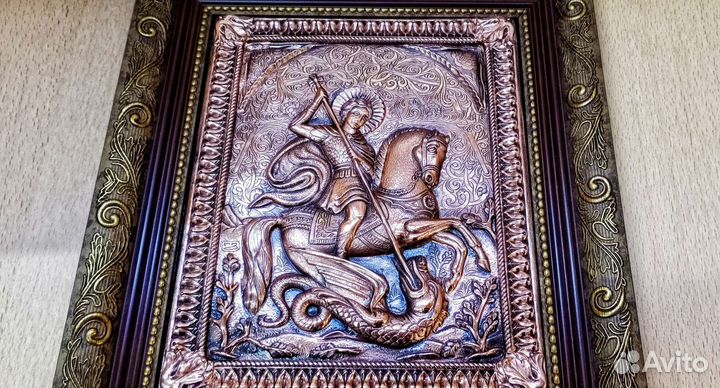 Панно Георгий Победоносец, икона Пантелеймон