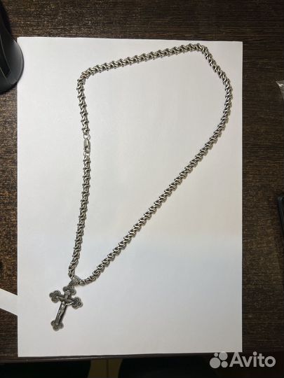 Серебро цепь крест 925