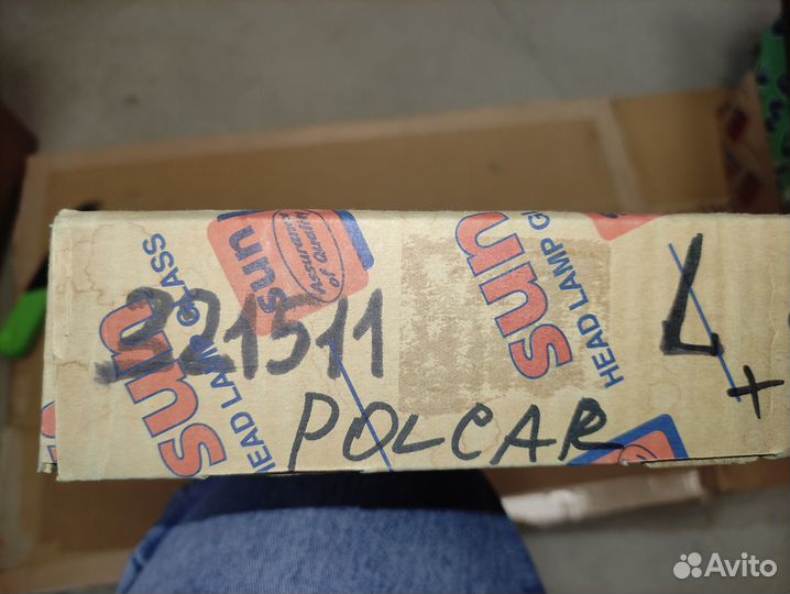 Стекло левой фары одноламповое(polcar) форд сиерра