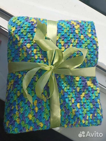 Плед детский вязаный, ручная работа