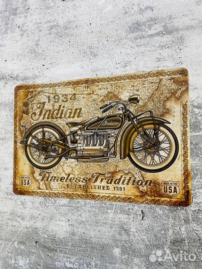 Декор на стену табличка Indian Motorcycle мото
