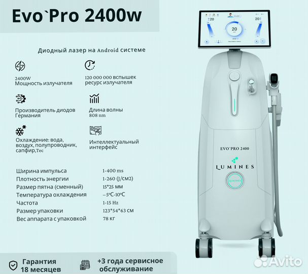 Аппарат для эпиляции Люминес. Evo-Pro 2400 Вт
