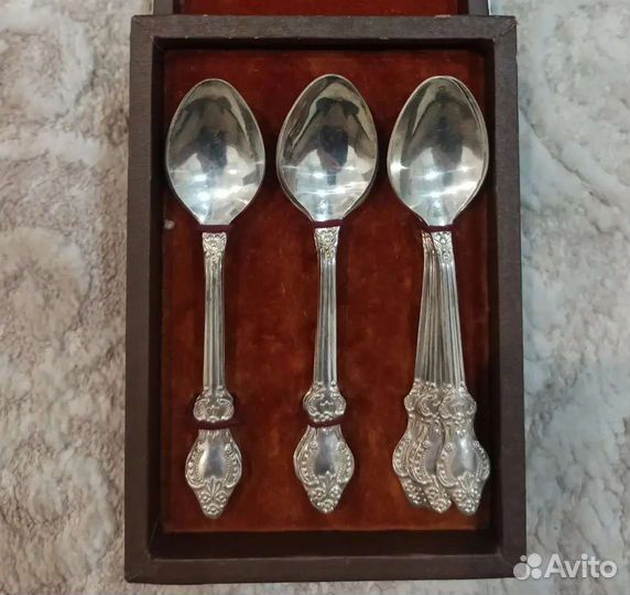 Мельхиоровые чайные ложки Роза СССР