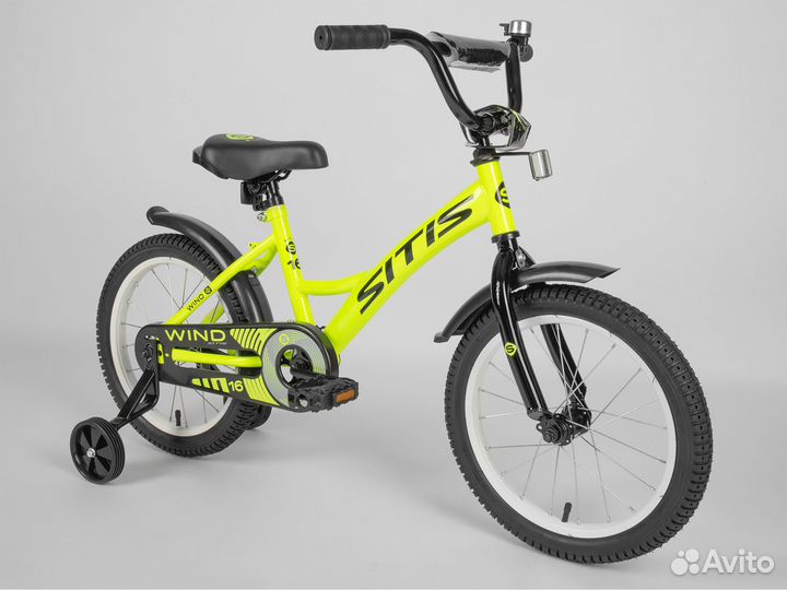 Велосипед sitis wind 16 (2023) Green-Black Gel182