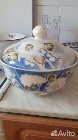 Супница с цветочным декором, Чайка. СССР новая