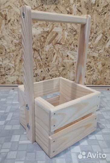 Ящик деревянный подарочный с ручкой