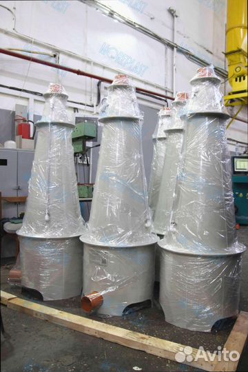 Напорный кислородный конус для рыбных ферм