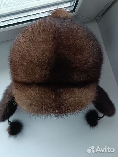 Шапка ушанка женская норковая, р. 56