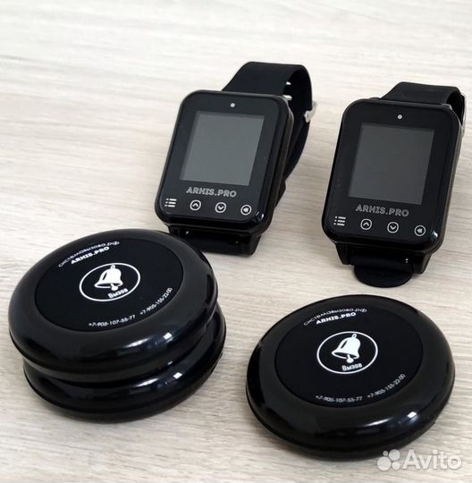 Беспроводные кнопка вызова официанта и часы Элит